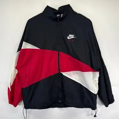 古着 90's/90年代 ナイキ NIKE ナイロンジャケット 大きいサイズ フルジップ ワンポイントロゴ刺繍 2XL マルチカラー メンズ