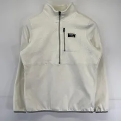 古着 エルエルビーン L.L.Bean フリースジャケット ハーフジップ ワンポイントロゴ刺繍 プルオーバー  M  ホワイト レディース