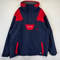 古着 コロンビア Columbia ナイロンジャケット アノラック ナイロンプルオーバー ハーフジップ ワンポイント XL  ネイビー メンズ