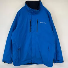 古着 コロンビア Columbia ナイロンジャケット マウンテン ワンポイントロゴ 中綿 アウトドア L  ブルー メンズ