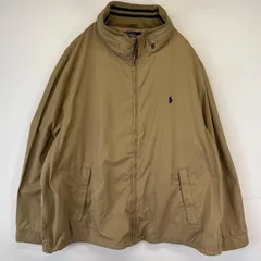 古着 ポロバイラルフローレン Polo by Ralph Lauren ナイロンジャケット フルジップ ワンポイントロゴ ウィンドブレーカー 3XB  ベージュ系 メンズ
