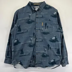 古着 コロンビア Columbia 長袖シャツ ボタンダウン ハンティングシャツ 総柄 ワンポイントロゴ M マルチカラー メンズ