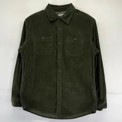 古着 00’s/00年代 エルエルビーン L.L.Bean 長袖シャツ コーデュロイ 胸ポケット アウトドア 無地 M  グリーン系 メンズ