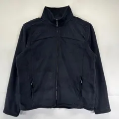 古着 エルエルビーン L.L.Bean フリースジャケット フルジップ アウトドア 無地 ワンポイントロゴ刺繍デザイン L  ブラック メンズ