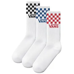 【新品タグ付き】【VANS/ヴァンズ】CLASSIC CHECK CREW 3P PACK SOCKS　BLACK/BLUE/RED　ソックス　靴下