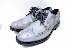【229576】＜レアカラー＞＜ナイロン処理＞ COLE HAAN コールハーン  レザー　ウィングチップ　ドレスシューズ メンズ  7.5M グレー
