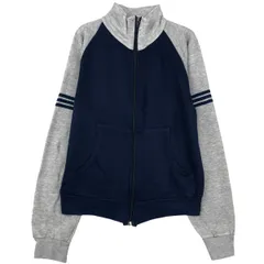 古着 70~80年代 WARM UP ツートン ハイネック フルジップスウェットシャツ トレーナー USA製 メンズS相当/eaa613283
