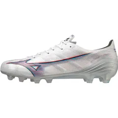 新品 [ミズノ] サッカースパイク MIZUNO α ミズノアルファ ELITE フットボール 部活 軽量 メンズ ホワイト×イグニッションレッド×ブルー 26.5 cm 2E