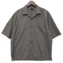 グリーンレーベルリラクシング ユナイテッドアローズ green label relaxing ウォッシャブルトロ ルーズ オープンカラー シャツ 半袖 モカ M