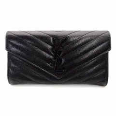 サンローラン SAINT LAURENT カサンドラ 長財布 ブラック レザー 黒 財布 YSL R801980