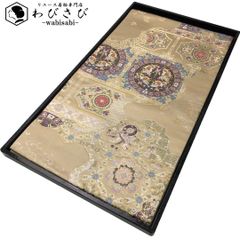 袋帯 美しい刺繍に螺鈿の華柄模様 引箔 青銅色 O-4449 袋帯 美しい刺繍に螺鈿の華柄模様 引箔 青銅色 O-4449 - メルカリ