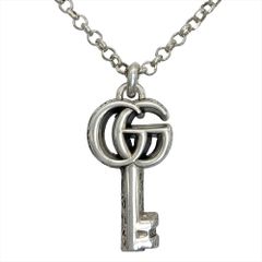 Gucci Double G Key Motif Necklace, SV925, 15.2g, Silver, Arabesque Design, Unisex [Pre-owned]