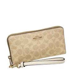 コーチ 財布 レディース COACH 長財布 シグネチャー ロング ジップ アラウンド ウォレット CW778 IMXDM サンド×チョーク