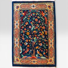 225×155cm ペルシャ手織り絨毯 タブリーズ産 - メルカリ