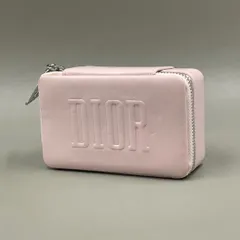 良品　Christian Dior クリスチャンディオール　アクセサリーケース　ポーチ　小物入れ　レザー　ロゴ型押し　エンボス加工　ピンク