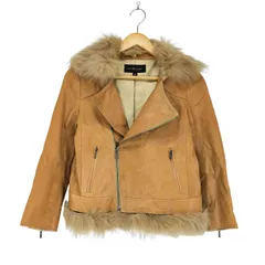ジルスチュアート JILLSTUART lamb leather ラムレザー フォックスファー付きダブルライダースジャケット レディース JPN：M のサムネイル
