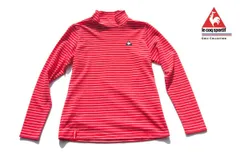 【中古】ルコックスポルティフゴルフ｜LE COQ SPORTIF GOLF｜ボーダー柄モックアップ長袖シャツ｜QGWMJB03｜レディースゴルフウェア｜M