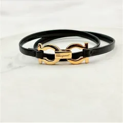 【❗️✨おしゃれ✨❗️】Salvatore Ferragamo✨ガンチーニ 2連レザーブレスレット ブラック×ゴールド