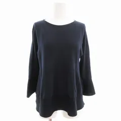 ピノーレ PINORE ニット セーター クルーネック 袖フレア 7分袖 38 紺 ネイビー /AE ■MA