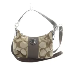 コーチ COACH F19218 ショルダーバッグ ハンド 2WAY キャンバス レザー ロゴ シグネチャー 茶 ブラウン ■GY18 /MQ