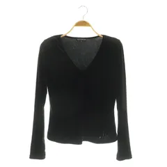 フォクシーニューヨーク FOXEY NEW YORK ベロアカットソー 長袖 ストレッチ ラインストーンロゴ 46 ブラック 16292 /MY ■OSのサムネイル