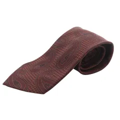 イヴサンローラン YVES SAINT LAURENT ペイズリー柄 シルク ネクタイ エンジ