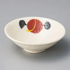 染付赤絵丸紋平小鉢