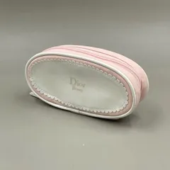 極美品　Christian Dior クリスチャンディオール　化粧ポーチ　コスメ　小物入れ　ロゴ　エナメル　ピンク　白