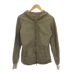 ジョルジオブラット GIORGIO BRATO レザージャケット ジップアップ 革ジャン アウター 46 カーキ グレー 長袖 フード付き 4607 /YM