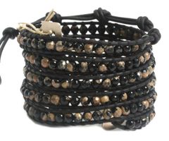 チャンルー CHAN LUU スカル ラップブレス 5連 ブレスレット 黒 SV 