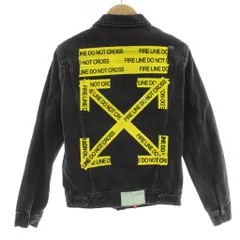 オフホワイト OFF WHITE ファイヤーテープ Firetape デニムジャケット Gジャン 3rd S 黒 ブラック OMYE005S18812024 /PP ■GY18のサムネイル