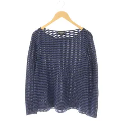 エンポリオアルマーニ EMPORIO ARMANI Tシャツ カットソー 長袖 40 ネイビー 紺色 ブラック 黒 総柄 /ES