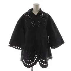 レッド ヴァレンティノ RED VALENTINO ナイロンジャケット フード ジップアップ 刺繍 スカラップ 38 紺 ネイビー /AN81のサムネイル