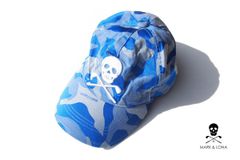 美品MARK&LONA マークアンドロナ キャップ カモフラ ネイビー系ゴルフ MARK&LONA マークアンドロナ メッシュキャップ M ネイビー カモフラ