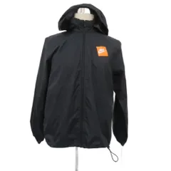 ナイキ NIKE スポーツウエア ウィンドブレーカー フーディジャケット XL 黒 ブラック オフホワイト ジップアップ フード収納 /HO7 ■GY58