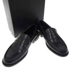 SAINT LAURENT PARIS サンローラン パリ スタッズヒールレザーローファー  ブラック 37