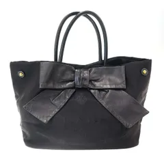 PRADA プラダ レザーリボンナイロン2WAYトートバッグ  ブラック