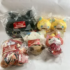 ★ 妖怪ウォッチ 一番くじ ラストワン賞 ぬいぐるみ クッション 6点 まとめ商品 コマさん ジバニャン ゴルニャン ダークニャン  現状品