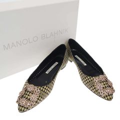MANOLO BLAHNIK 千鳥格子 パンプス 36.5 黄色 - メルカリ