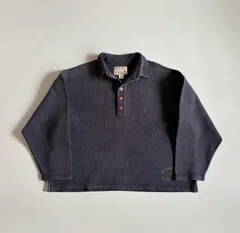 90s~ OLD Abercrombie & Fitch Co. アバクロンビー アンド フィッチ BIG SHIRT ポロ型 短丈 リブ織 ヘビーウェイト スウェット