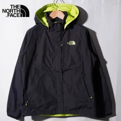 ノースフェイス THE NORTH FACE ナイロンジャケット L ブラック 黄緑 マウンテンパーカー ロゴ刺繍 テック ストリート 古着 A176