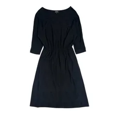A.P.C. アーペーセー ドット風 7分袖 ウエストゴム ワンピース XS /ブラック レディースのサムネイル