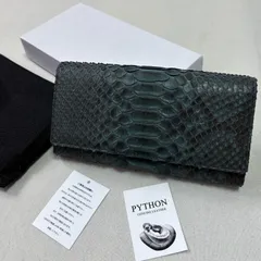 値下げ【新品】ダイヤモンドパイソン長財布 かぶせタイプ ヘビ革 蛇革 キプロス レディース メンズ