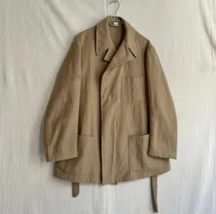 80s イタリア軍 ホスピタル ジャケット / ウール ベージュ ガウン ミリタリー ユーロ ビンテージ O6-01084-582