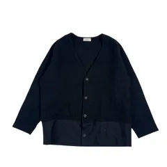 EN ROUTE アンルート 切替デザイン 総柄  Vネック 前開き ニット カーディガン 3/ブラック系 レディース ユナイテッドアローズ