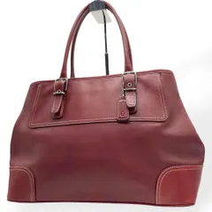 極美品　COACH コーチ　トートバッグ　レザー　レッド　本革　オールレザー