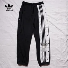 アディダス オリジナルス adidas ORIGINALS アディブレイク トラックパンツ L ブラック ホワイト ADIBREAK スナップボタン 3ストライプ Y2K ストリート ユニセックス ジャージ スナップパンツ 古着 A258