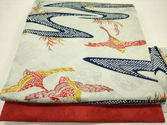 振袖用襦袢 反物 赤色とオレンジ鶴 紗綾綸子 新品 - メルカリ