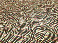 平和屋着物■上質な小紋　立波文　黒地　正絹　逸品　DABC0450sf