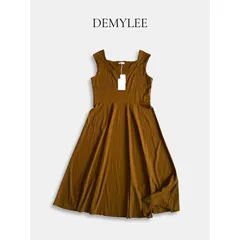 DEMYLEE コットン ノースリーブ ワンピース ブラウン系 フレア